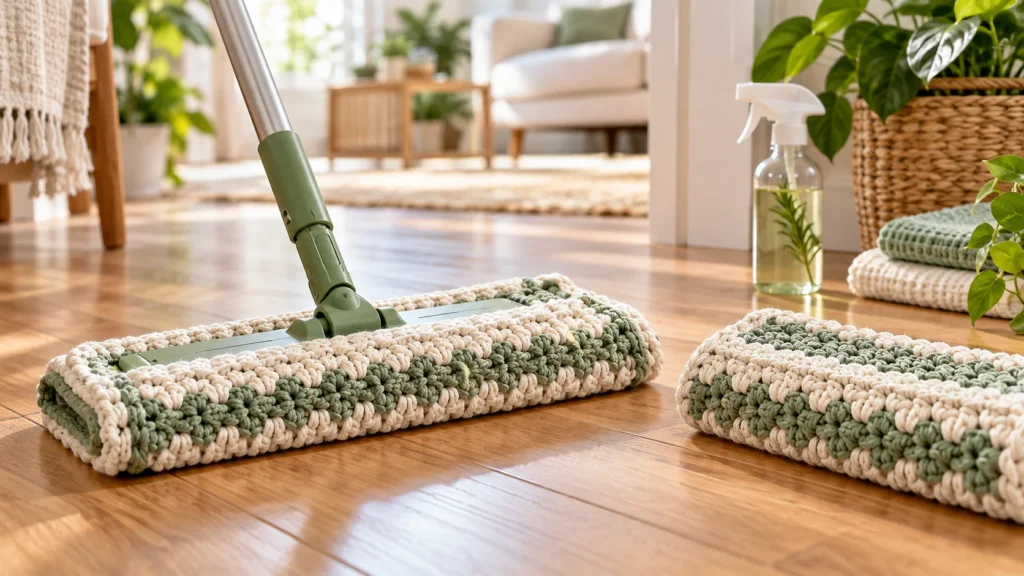 Crochet Reusable Sweeper Pad: Eco-Friendly Swiffer Mop Pattern